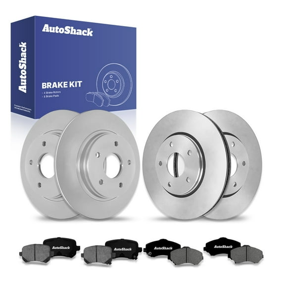 AutoShack Front & Rear Brake Rotors Premium Ceramic Brake Pads | Replacement For VW Routan 2008-2011 Dodge Grand Caravan 2009-2011 Journey 2008-2011 Chrysler Town & Country FWD | 12-PC Brake Kit