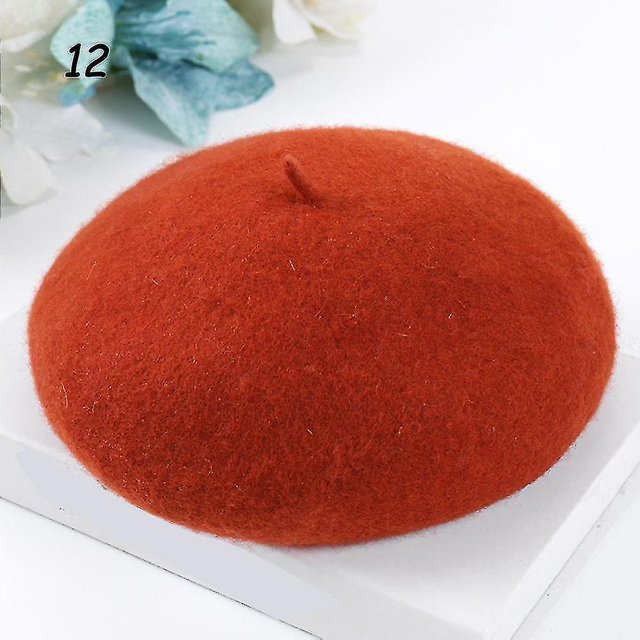 Boina de lana dulce YONGSHENG color caramelo plano
