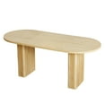 thumbnail image 4 of 70.8 Inch Dining Table for 4-6 People, Oval Kitchen Table with Wood Strip Base, Modern Farmhouse Large Round Dining Room Tables for Kitchen Living Room (Natural), 4 of 4