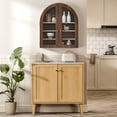thumbnail image 5 of Joyyskill Arched Bathroom Wall Cabinet Modern Wooden Medicine Cabinet with Acrylic Doors Set of 2, Farmhouse Wall Mounted Cupboard Storage Organizer, Brown Oak, 5 of 7