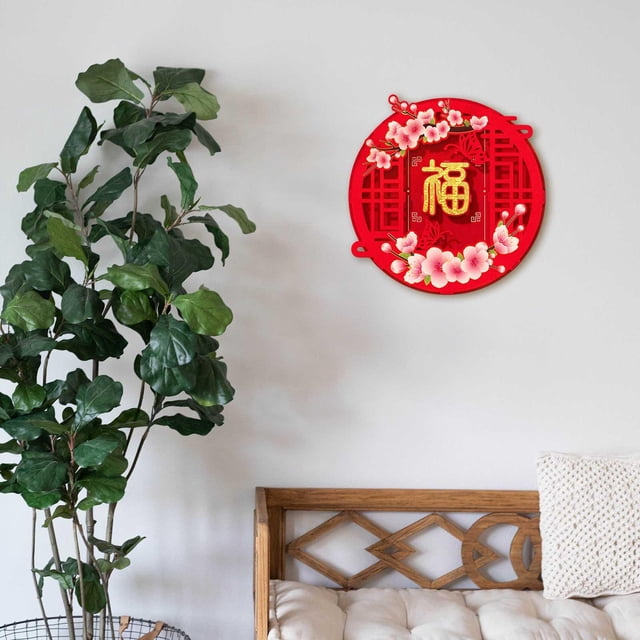 año Nuevo Puerta Pegatinas Decoración Palabra Ornamento Fu Carácter Ventana Calcomanías Murales para Tienda Dormitorio Sala de Estar Festiva estilo D Macarena Pegatinas de puerta