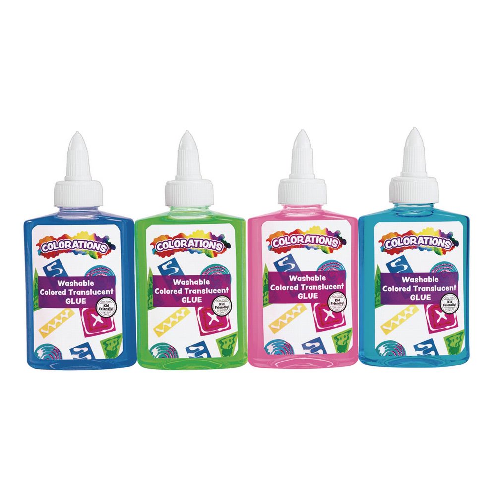 Colored Translucent Glue, Colorations, Set of 4, 4 oz (Item CTRG4