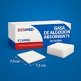 thumbnail image 2 of Gasa No Esteril Algodón Absorbente Caja 200 Pzs 7.5x7.5 cm Denmed, 2 of 6
