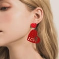 thumbnail image 5 of Valentine's Day Heart Earrings for Women Romantic Red Plastic Dangle Earrings Fashion Jewelry Gifts for Her Lightweight Holiday Accessories, 5 of 5