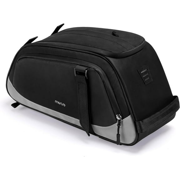 Mosiso 10L Bike Rack Bag with Rain Cover, 10L Waterproof Bike Rear Seat Bag Bicycle Trunk Bag Cycling Luggage Storage Convertible to Sling Bag Backpack, Black