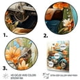 thumbnail image 3 of Designart "Coastal Flowers Turquoise Scooter" Scooter Floater Framed Canvas Art Print, 3 of 7