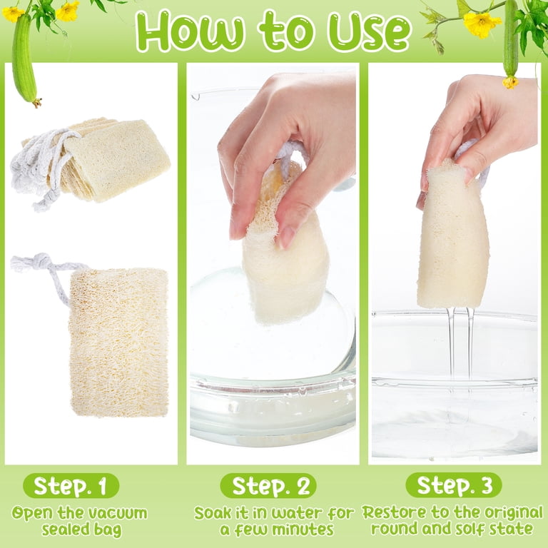 AOWOO Natural Loofah Sponge, 9-Pack photo 3