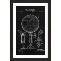 "Globe 1892 Black Paper" Framed Painting Print