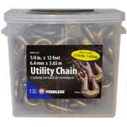 Peerless Chain Utility Yellow Zinc Plated Tow Chain & Hooks, 1/4" x 12', #4861210