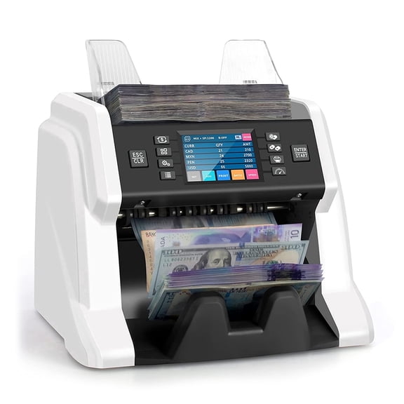 RIBAO BC-55 Bank Grade Money Counter Machine 2CIS Multi Currency Mixed Denomination Value Counter