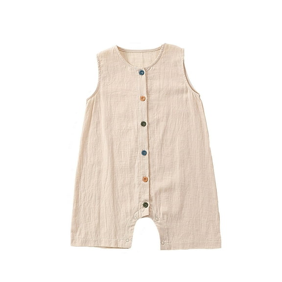 OSOLU Toddler Boys Romper Jumpsuit Onesie For Summer Casual Wear Button Closure Sleeveless Design For Everyday Use For Ages 1 To 3 Comfortable And Relaxed Fit Boho Dailywear, 12-24 Months
