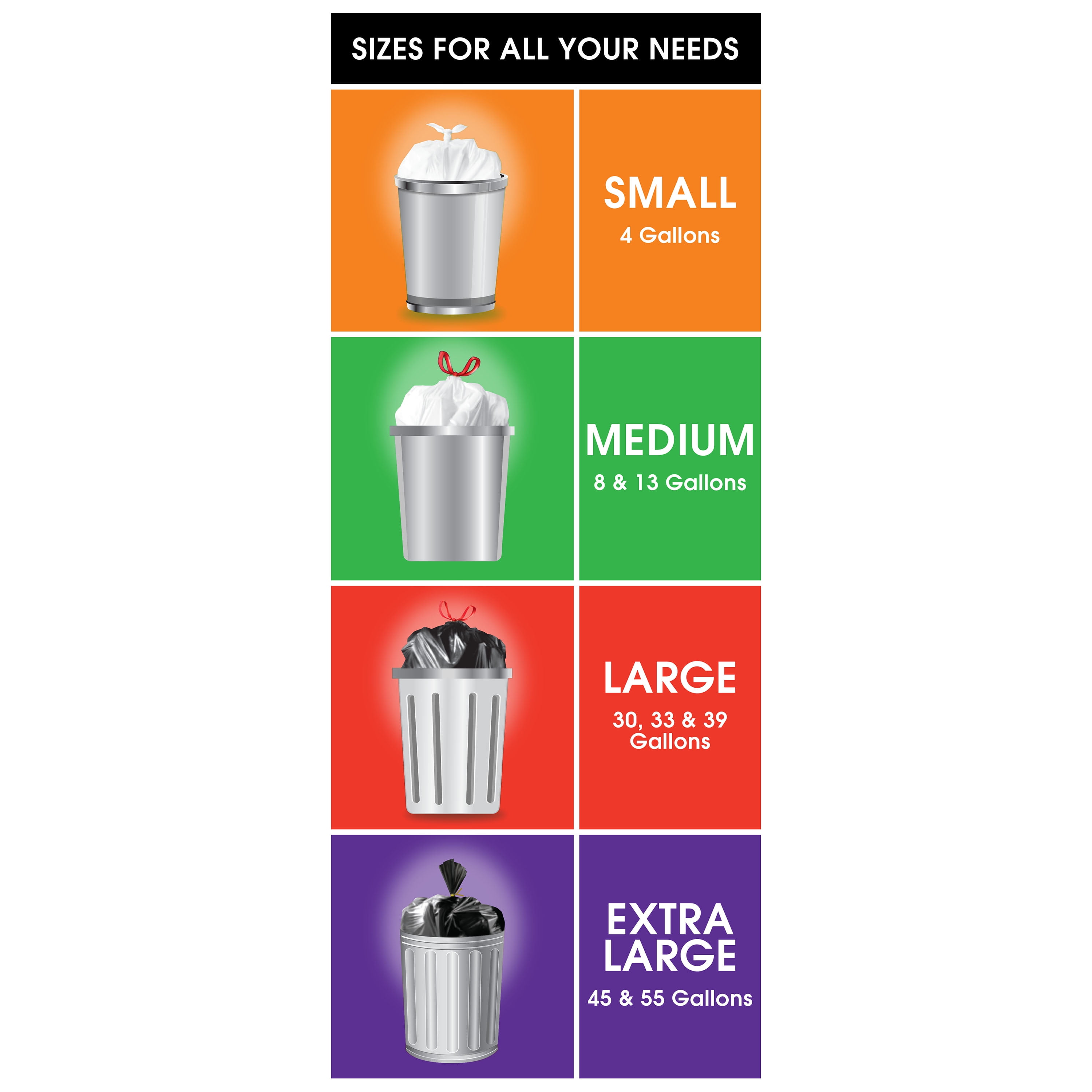 Great Value Strong Flex 13-Gallon Drawstring Tall Kitchen Trash Bags, Citrus Burst, 80 Count