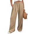 thumbnail image 2 of yillto Womens Straight Leg Pants Elastic Waist Drawstring Loose Causal Trousers Pant with Pockets, 2 of 7