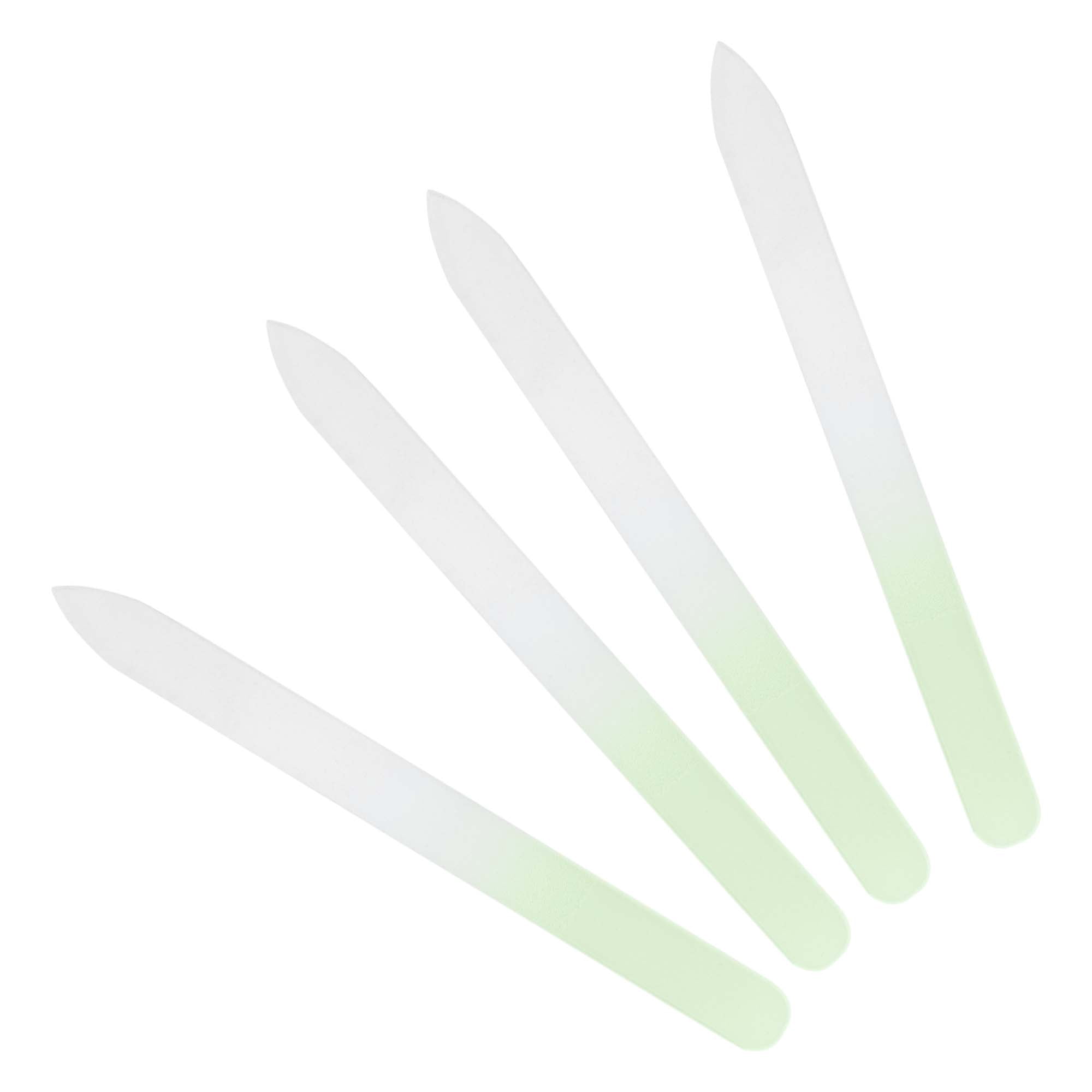 Unique Bargains Glass Double-sided Nail File Manicure Tool 4 Pcs Light Green