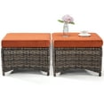 thumbnail image 4 of Meetleisure 2 Piece Outdoor Ottomans with Cushions,Orange, 4 of 7