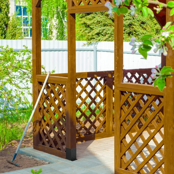 MLINS 2pcs Heavy Duty Metal Post Bracket For Fence Base And Deck Anchor Support Bracket Accessory For Wood Post And Mailbox Mounting