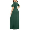 thumbnail image 6 of Vmvidoty Vestidos Elegantes De Mujer Para Fiesta,Plus Size Solid Color Dresses,Wedding Guest Dress,Short Sleeve Round Neck Pleated Pocket And Ankle Dress (Size XL-5XL) Green XL, 6 of 6