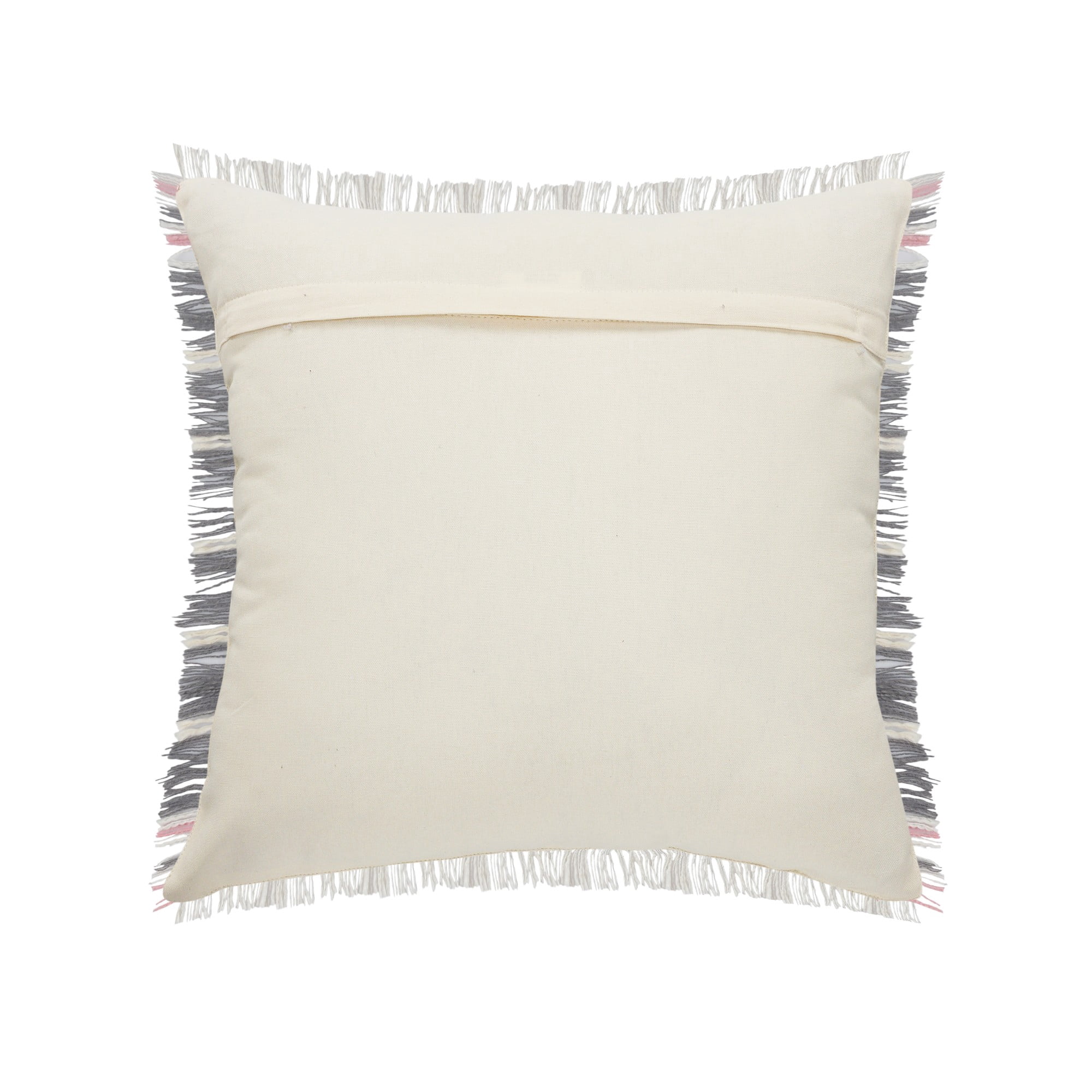 Laddha Home Designs Loomed Striped Cotton Throw Pillow Cover - 20" - Gray and Pink