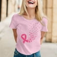thumbnail image 2 of Cancer Shirt Women Cancer Awareness Pink Ribbon Cancer Support Tshirts Cancer Care Gifts Cancer Survivor Tee Tops (Pink, S), 2 of 4