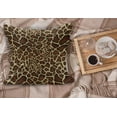 thumbnail image 2 of Zambia Fluffy Throw Pillow Cushion Cover, Giraffe Skin Pattern Wildlife Symbolic Zoo Hippie Style Picture, Decorative Square Accent Pillow Case, 18" x 18", Redwood Pale Yellow, by Ambesonne, 2 of 5