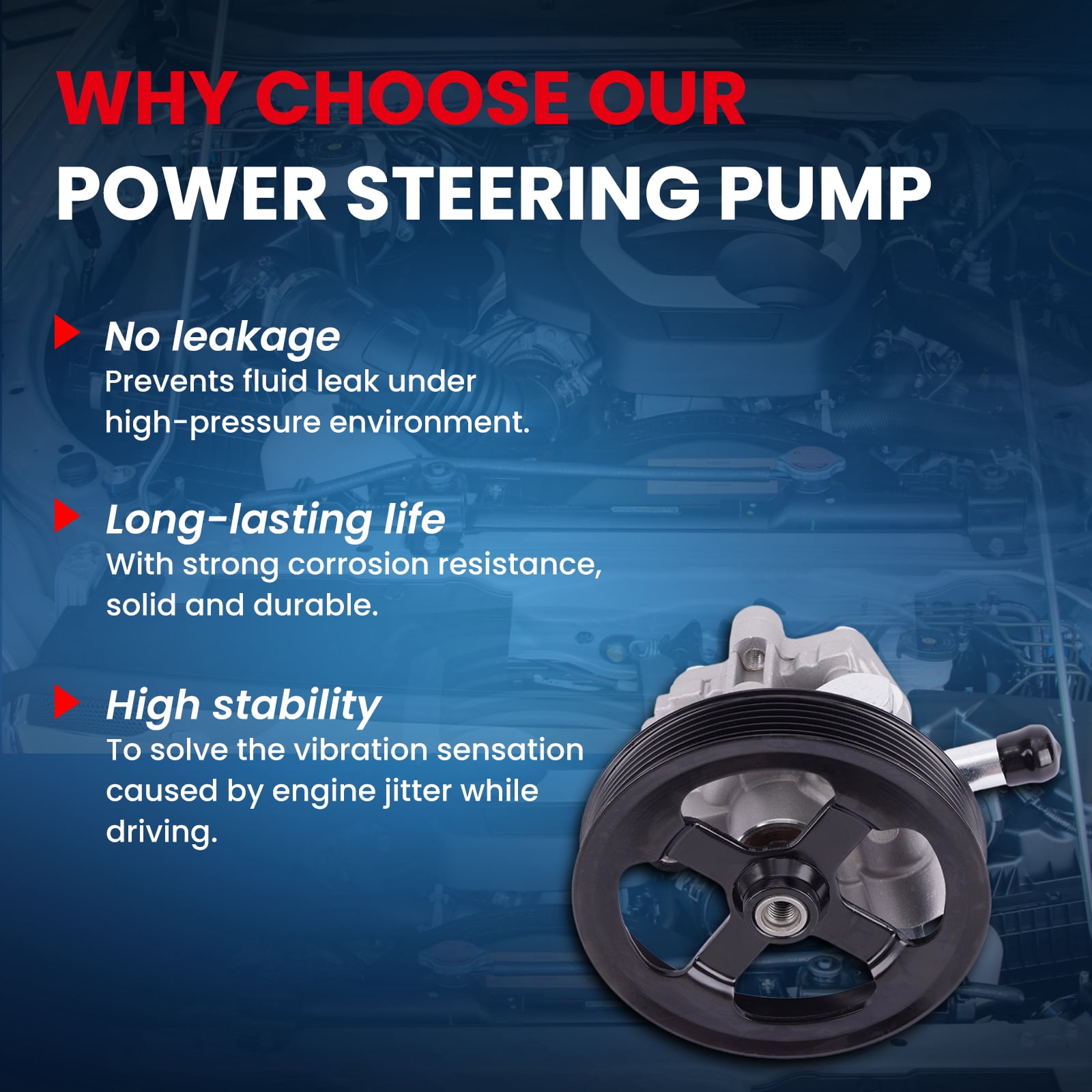 MOCA AUTOPARTS Power Steering Pump Fit for 2011-2014 Chrysler 200 2.4L & 2007-2010 Chrysler Sebring 2.4L & 2009-2020 Dodge Journey 2.4L