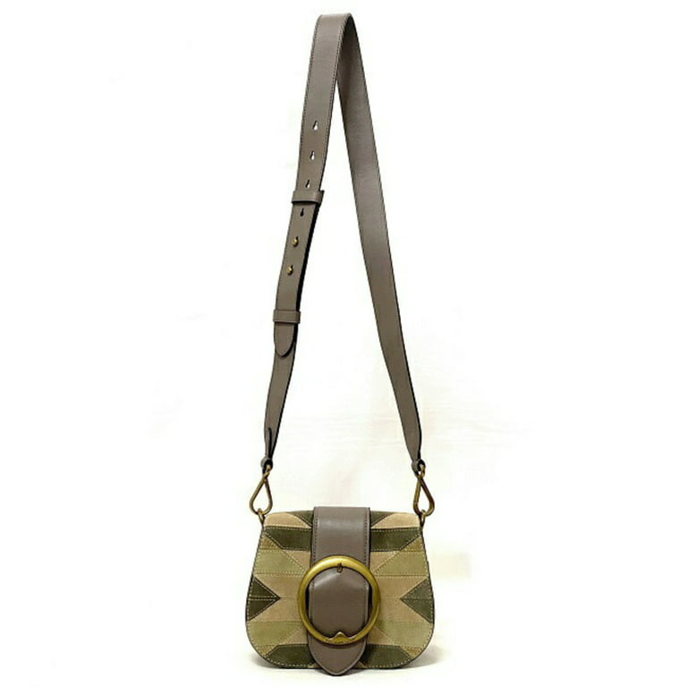 Authenticated Used Ralph Lauren polo shoulder bag beige gray gold
