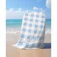 thumbnail image 4 of Blue Checkered Beach Towels Oversized Super Absorbent, Blue White Buffalo Plaid Lightweight Bath Towel Quick Dry Sets For Bathroom/Pool/Rv Camping/Beach Play/Gym Room/Picnic 35"x70", 4 of 8