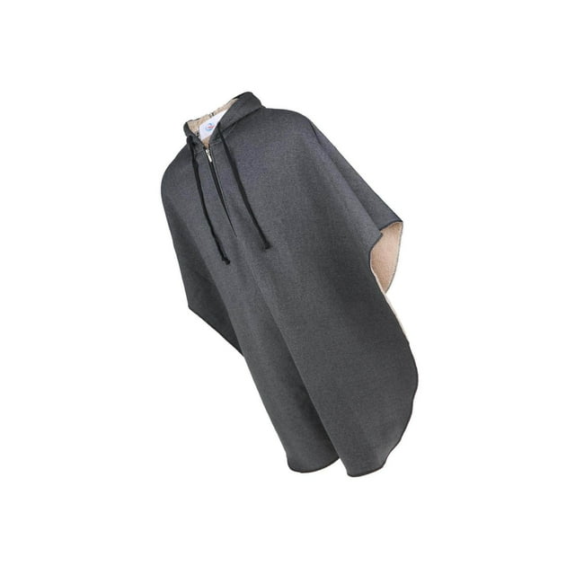 Warm Wheelchair Hooded Capes Ponchos man packable cape Leg Back Protector Heather Grey Male