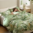 thumbnail image 2 of Juego de funda de edredón Bedsure Queen Size reversible con estampado floral verde, 2 of 9