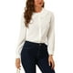 thumbnail image 5 of CAMISA DE BOTONES DE MANGA LARGA CON PUNTOS SUIZOS PARA MUJERES INSPIRADA CHIC CON COLLAR PETER PAN XL BLANCA, 5 of 6