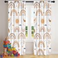 thumbnail image 5 of Blackout Kids Curtains,White Boho Bohemia Rainbow Sun Moon Pattern Childrens Insulated Curtains Set Of 2,Bedroom Essentials,Toddler Room Decor 42x84in(106x213cm), 5 of 5