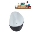 thumbnail image 5 of 75" Streamline N953PBR Soaking Freestanding Tub and Tray With Internal Drain in Polished Brass, 5 of 9