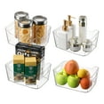 thumbnail image 2 of Novelinks 4 Pack Plastic Storage Bins Utility Storage Organizer Bin Clear Pantry Organization Cabinet Storage Containers,Medium, 2 of 10