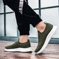 thumbnail image 4 of CAICJ98 Mens Shoes Slip On Lightweight Breathable Casual Shoes Knit Walking Shoes Anti-Slip Tennis Shoes for Men Green,11, 4 of 6