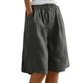 thumbnail image 4 of JJHGVB Womens Linen Shorts Beach Resort Pants Below the Knee Shorts for Women Womens Linen Shorts Flowy Shorts Resort Wear for Women 2026 Linen Bermuda Shorts for Women Linen Shorts Gray 2XL, 4 of 8