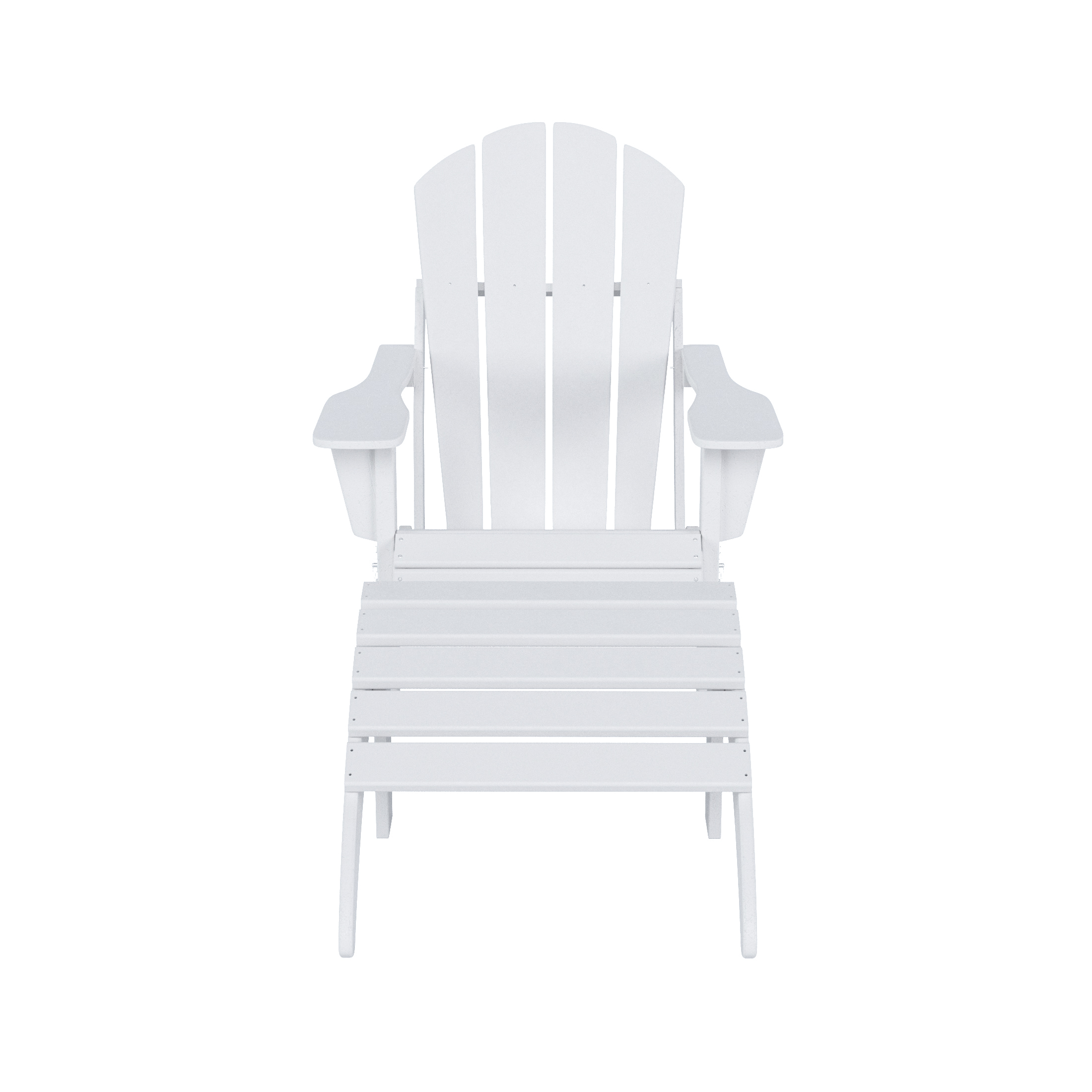 WestinTrends Malibu Outdoor Lounge Chair, 2-Pieces Adirondack Chair Set with Ottoman, All Weather Poly Lumber Patio Lawn Folding Chairs for Outside Pool Garden Backyard Beach, White - image 3 of 6