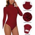 thumbnail image 4 of MANIFIQUE Women's Mock Turtle Neck Long Sleeve Tops Bodysuit Jumpsuit, 4 of 6
