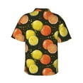 thumbnail image 3 of Balery Orange Lemon Print Men's Hawaiian Shirts Short Sleeve Beach Shirt Relaxed Fit Vacation Button Down Shirts-Large, 3 of 9