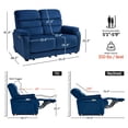 thumbnail image 7 of MCombo Zero Wall Hugger Power Recliner Loveseat for Living Room, RVs, Small Spaces, Fabric, Navy Blue, 7 of 7