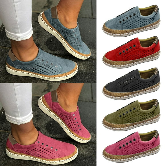 Kayannuo Women's Sneakers, Women Round Toe Canvas Flats Shoes Slip On Shoes Casual Sport Shoes Walkings Shoes Office Loafers