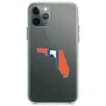 thumbnail image 1 of DistinctInk Clear Shockproof Hybrid Case for iPhone 13 PRO (6.1" Screen) - TPU Bumper Acrylic Back Tempered Glass Screen Protector - Orange & Blue State of Florida, 1 of 2