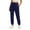 Navy, variant on Women Elastic Waist Cuff Pants Trousers Summer Loose Fit Hiking Jogger Pant with Pocket - Comfortable Pants for Outdoor Activities and Holidays,Black,L