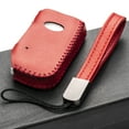 thumbnail image 4 of Vitodeco Genuine Leather Smart Key Fob Case Cover Protector with Leather Key Strap Compatible for 2019-2022 Kia Soul, Kia Seltos, Kia Telluride, Kia Forte (4-Button, Red）, 4 of 5