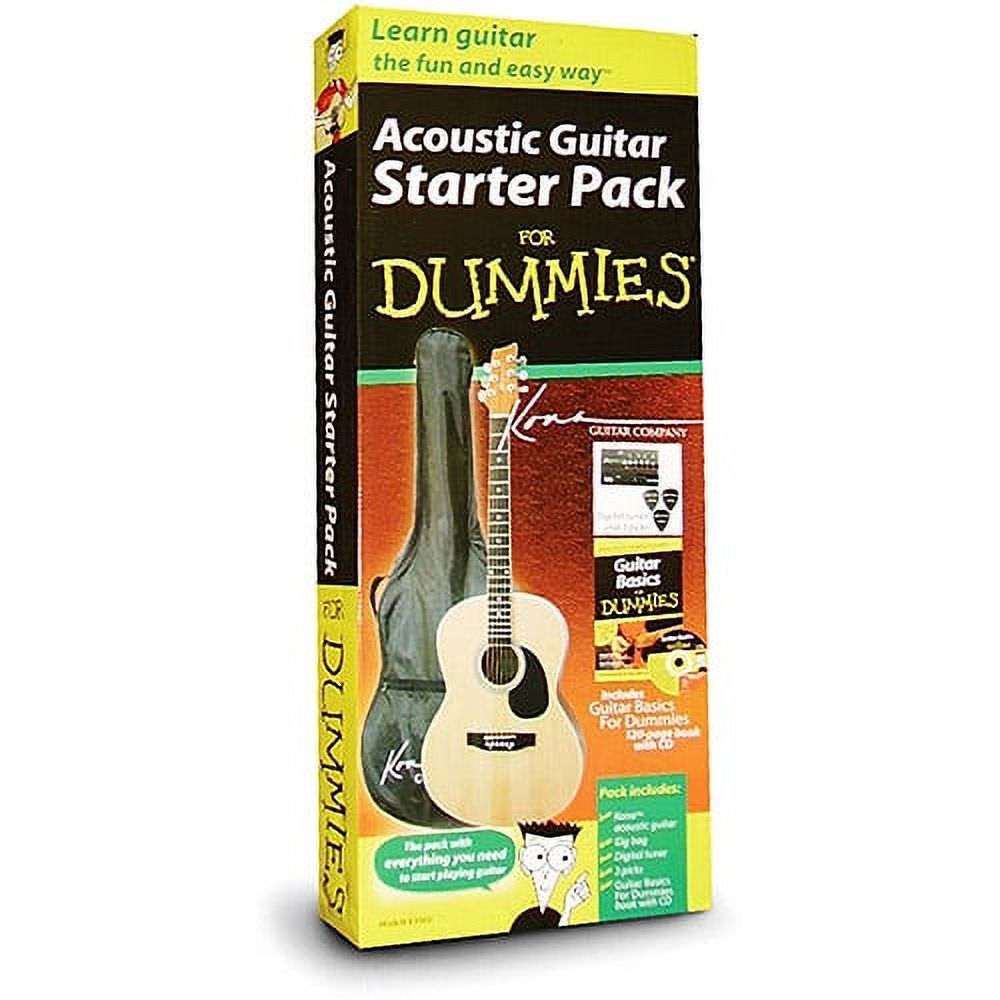 Kona Learn to Play Acoustic Guitar Starter Pack for Dummies - image 2 of 7
