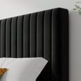 thumbnail image 6 of Allewie Full Size Velvet Upholstered Platform Bed Frame with Adjustable Vertical Channel Tufted Headboard, Black, 6 of 12