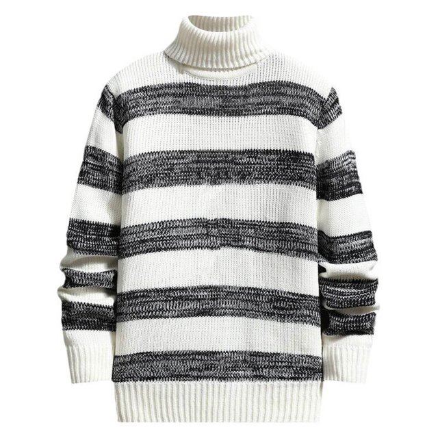 Gibobby Suéter hombre Suéter de Cuello Alto para Hombre, Ajuste Delgado, Tela Suave, básico(Blanco,M)