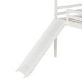 thumbnail image 2 of Kacho Twin Loft Bed with Slide for Wood House Bunk Bed with Roof, Solid Wood Loft Bed with Full-Length Safety Guardrails Ladders, House Loft Bed for Bedroom Dormitory, White, 2 of 10