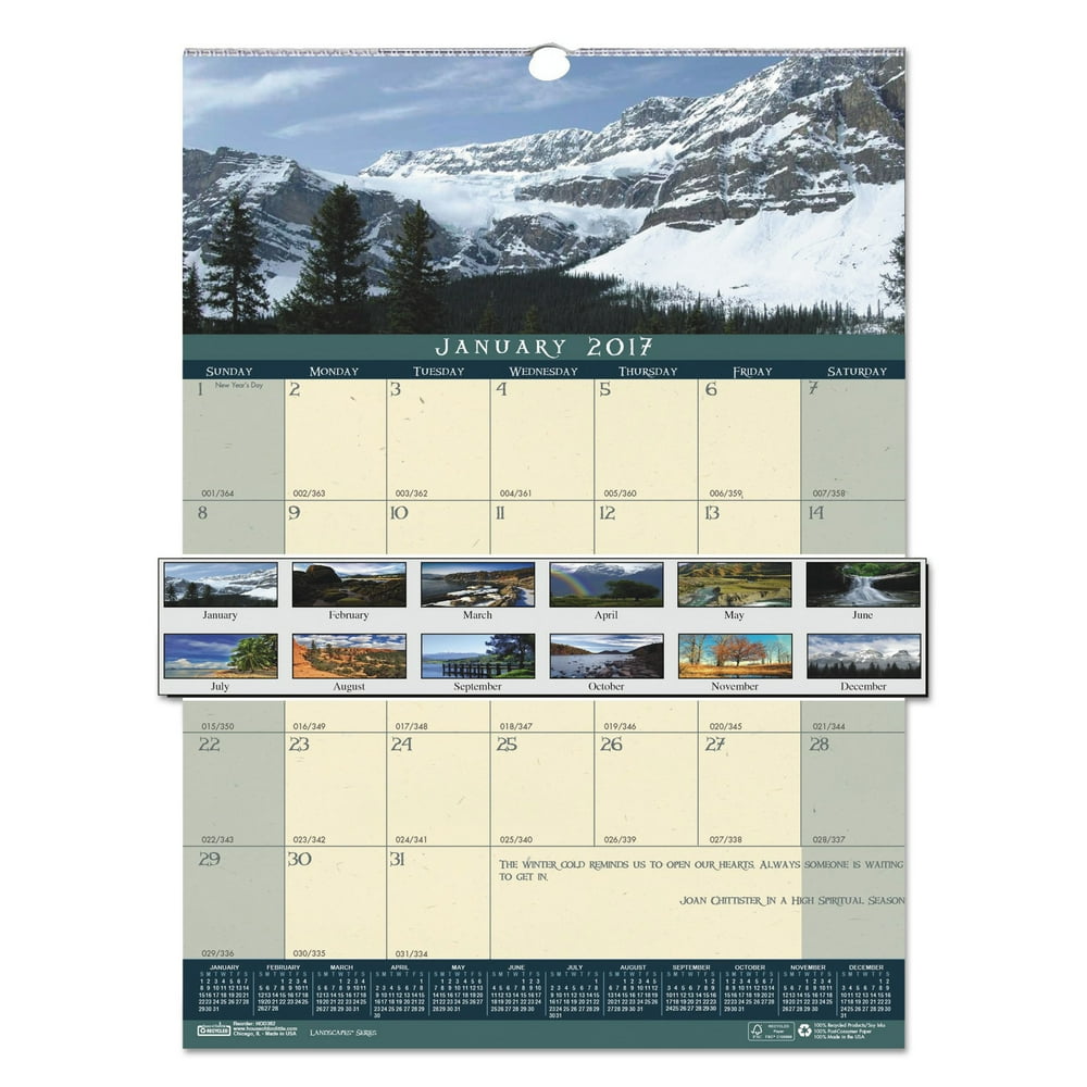 HOUSE OF DOOLITTLE Monthly Wall Calendar,12x16-1/2 In. HOD362 - Walmart