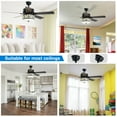 thumbnail image 3 of Costway 52" Ceiling Fan W/Light Reversible Blade Adjustable Speed Remote Control Black, 3 of 10