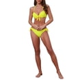 thumbnail image 2 of Women's Knot Twist Halter Bikini Sets 2 Piece Double Straps Tie Back Triangle Bottoms Swimwear Bathing Suits X-Large Yellow, 2 of 5